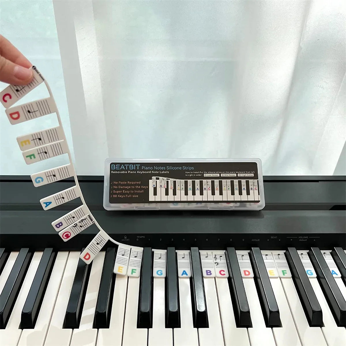 Miwayer Removable Piano Keyboard Stickers – Note Labels for 88/61 Keys, Learning Guide for Beginners