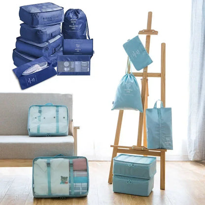 7 Piece Travel Bag Organizer Set - Luggage & Clothing, Shoes, Blanket Packing Cubes & Pouches