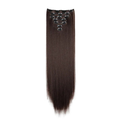 WIGSIN 24-Inch Straight Hair Extensions - 7-Piece Clip-In Synthetic Hair Set for Women