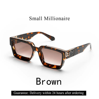 Ruiao Retro Black Millionaire Sunglasses – Luxury Square Designer Shades for Men & Women (2024)
