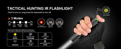 Night Vision Rifle Scope – IR850 Infrared Tactical Monocular with MOA Recording & Range Finder
