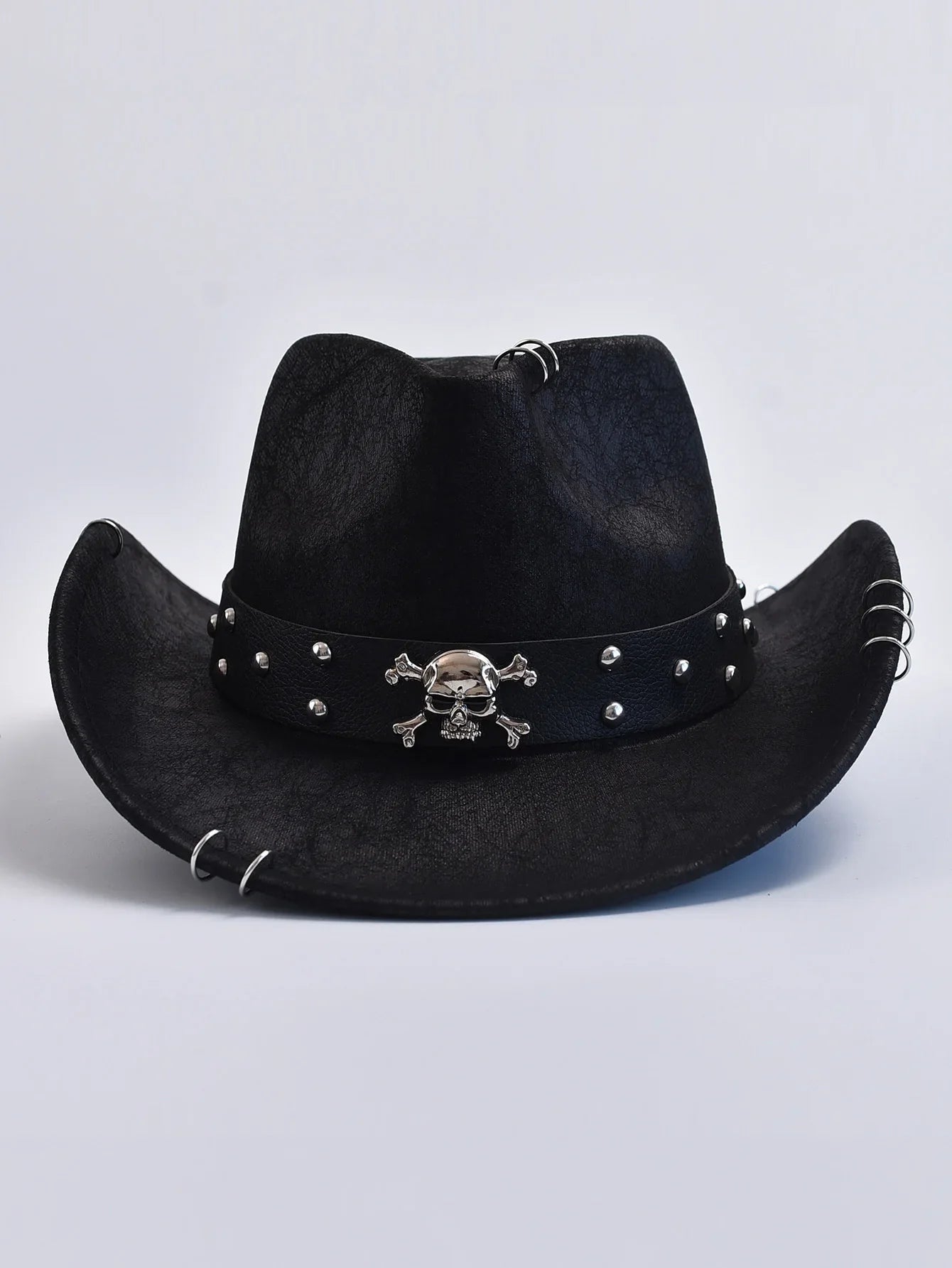 Faux Leather Vintage Western Cowboy Hat for Men – Gentleman Jazz Panama Cowgirl Sombrero Hat
