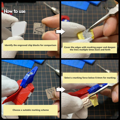 36-in-1 Model Scribing Template Ruler – Precision Line & Groove Drawing Tool for 1/100 & 1/144 Scale Crafts