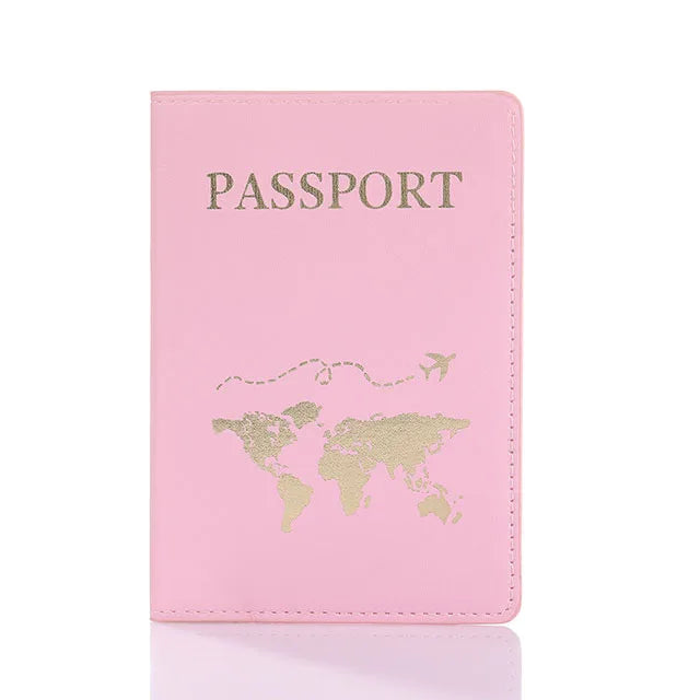 World Map Lover Passport Cover – Hot Stamping Travel Passport Holder Case for Men & Women, Fashion Wedding Gift Organizer