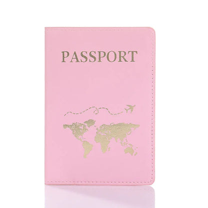 World Map Lover Passport Cover – Hot Stamping Travel Passport Holder Case for Men & Women, Fashion Wedding Gift Organizer
