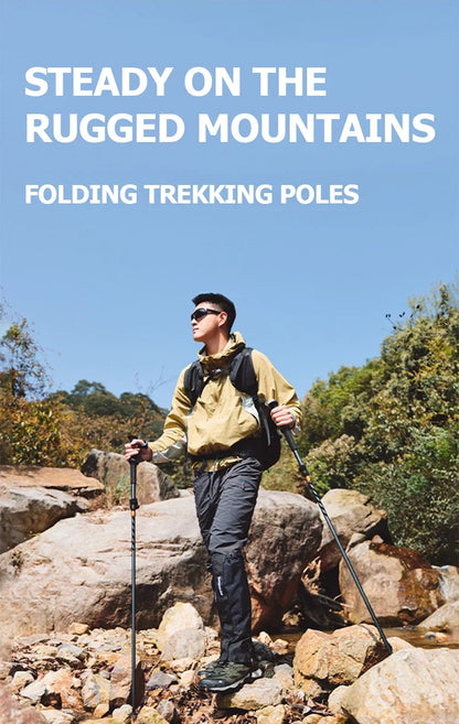 Naturehike Lightweight Trekking Poles – Carbon Fiber & Aluminum Alloy Folding Walking Sticks for Hiking & Climbing