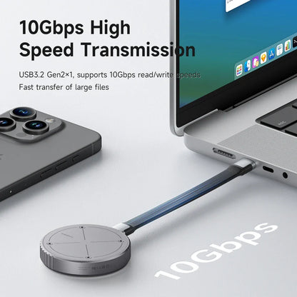Hagibis Magnetic M.2 2230 NVMe SSD Enclosure - Magsafe SSD Case USB C 3.2 Gen2 to NVMe PCI-E for iPhone 15 Pro Max, MacBook ProRes