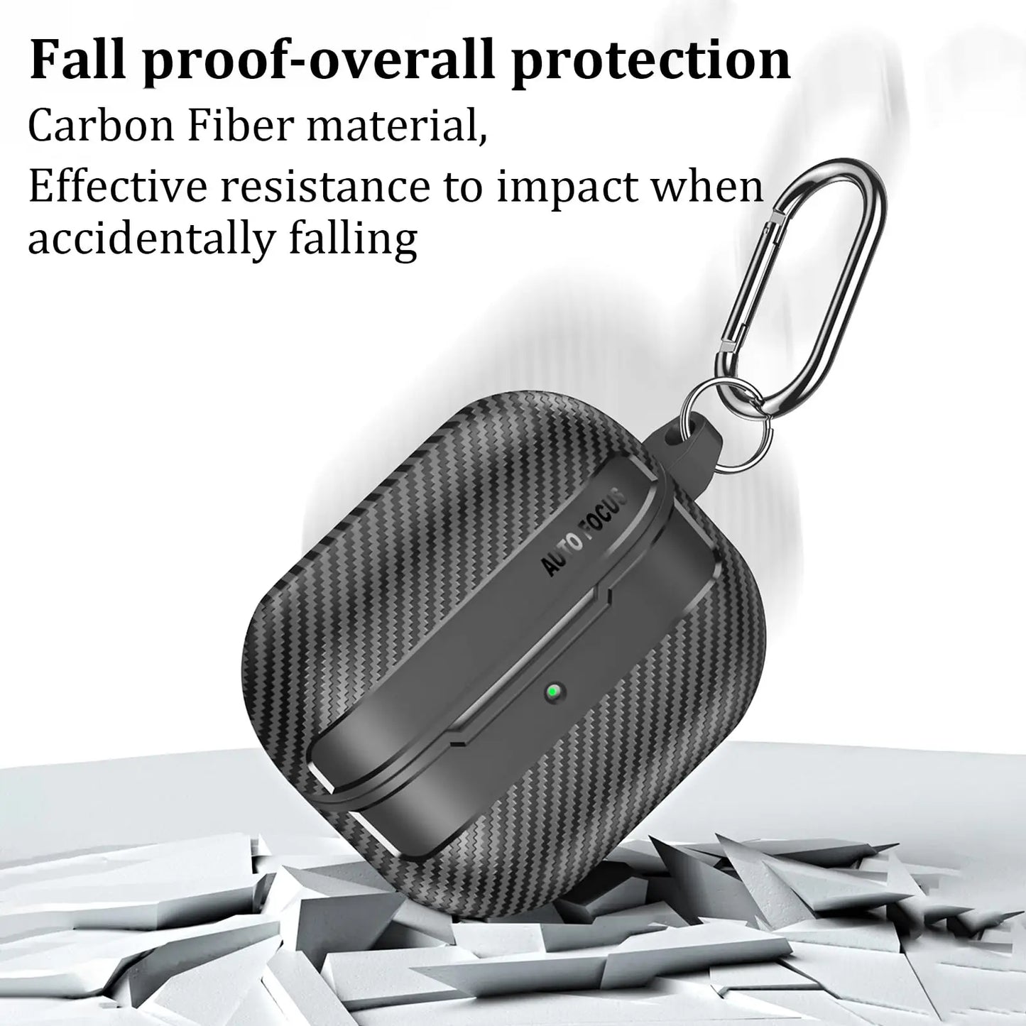 2024 Carbon Fiber Military Armor Case for Samsung Galaxy Buds 3/3 Pro – Protective Cover with Keychain
