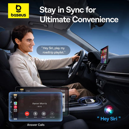 Baseus Wireless CarPlay Adapter – Smart CarPlay Box for iOS, Wired to Wireless Display, Plug and Play with Bluetooth and WiFi Connectivity