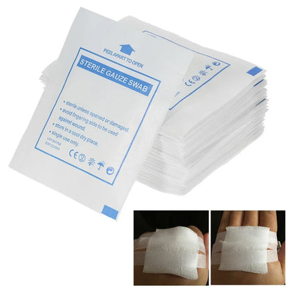 20PCS 8-Layer Sterile Cotton Gauze Pads - Waterproof Medical Wound Dressing, First Aid Supplies 5/7.5/10cm