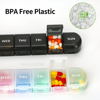 7-Day Weekly Pillbox Organizer – Tablet Holder & Medicine Storage Case for Capsules and Pills