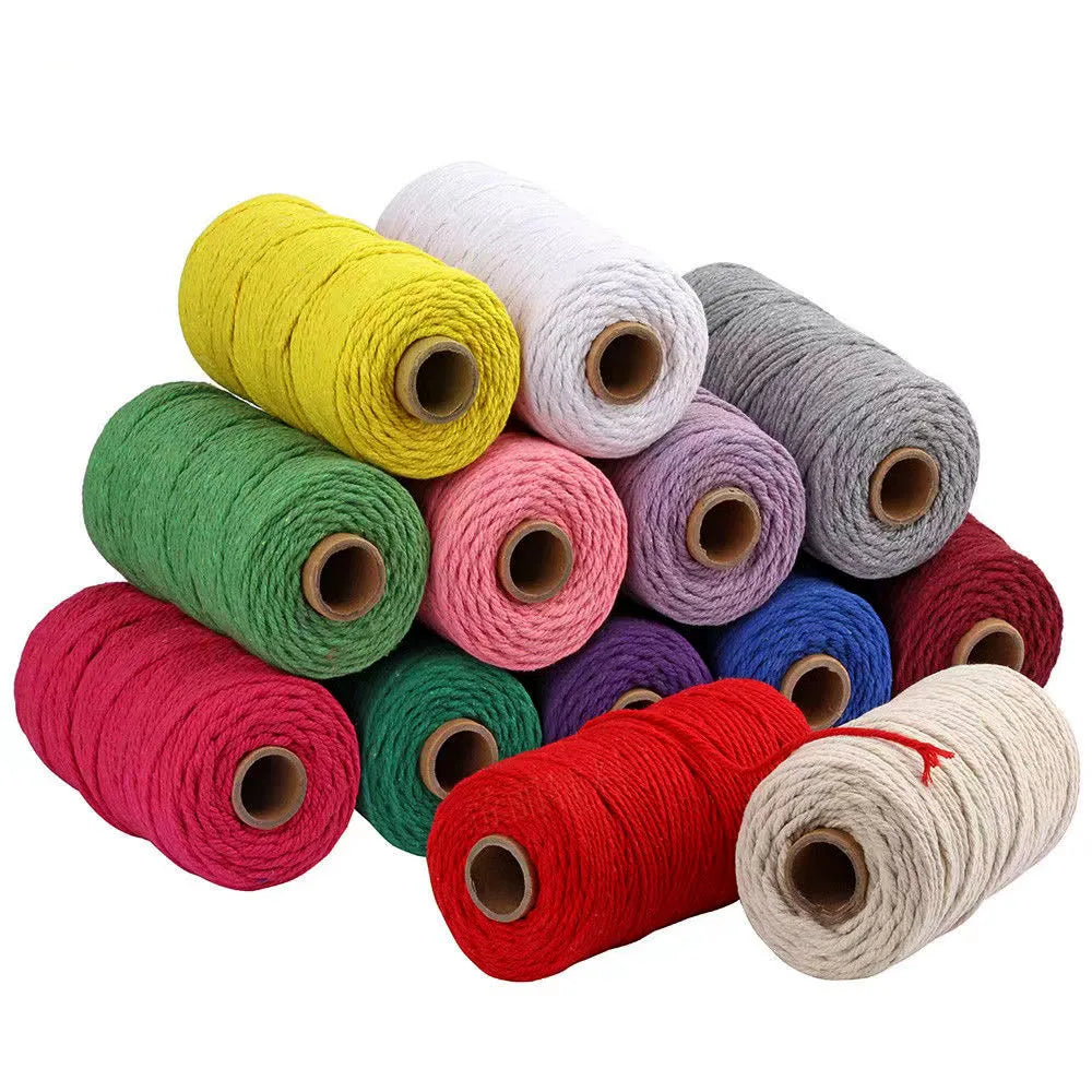 2mm 100M Macrame Cotton Cord – Twine Thread for DIY Crafts, Wall Hangings, Bohemian Wedding & Home Decor