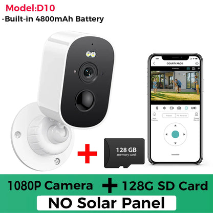 1080P WiFi Solar Security Camera – Wireless Outdoor Bullet Camera with PIR Motion Alarm, Two-Way Audio & Cloud Storage
