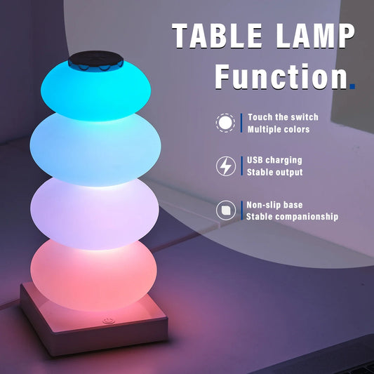 Creative DIY RGB Table Lamp – 16 Color LED Touch Control Night Light for Living Room, Bar & Home Decor with Multi-Level Lighting Modes