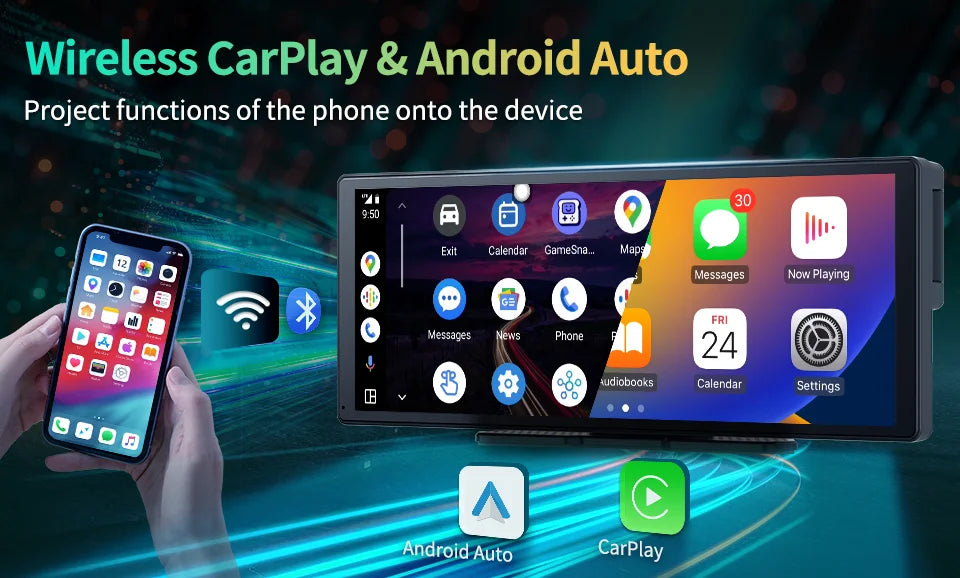 11.3" Imagebon H50 Dash Cam 4K - ADAS, Wireless CarPlay & Android Auto, 3-Channel Recording, Time Lapse & 24H Park Monitor