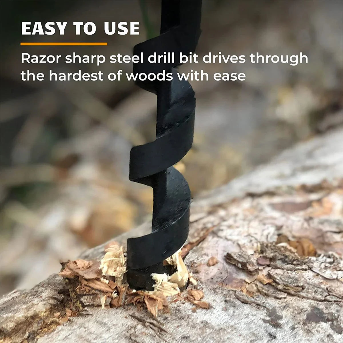 Bushcraft Outdoor Survival Hand Drill - Carbon Steel Manual Auger Drill Bit, Self-Tapping Wood Punch Tool
