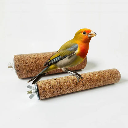 Natural Wood Bird Perch - Soft Raw Wood Branch Stand & Chew Toy for Parrots, Squirrels, Hamsters & Small Pets