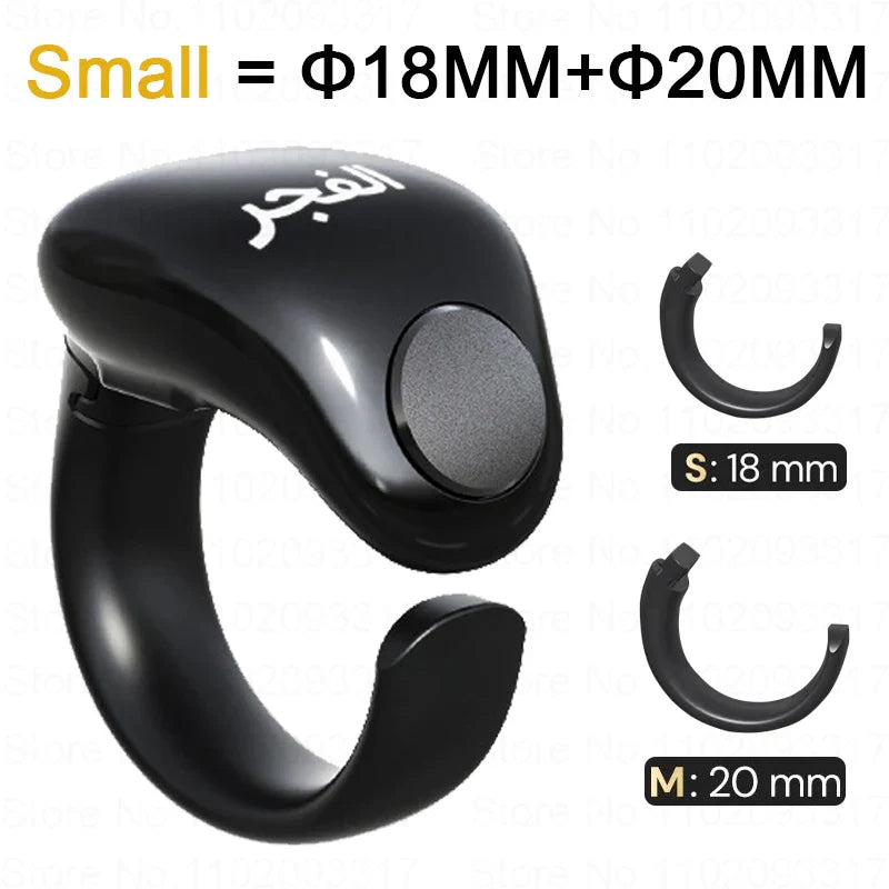 Weslamic Smart Tasbeeh Zikr Ring – Digital Islamic Tally Counter with Prayer Reminder, Magnetic Charging & Waterproof