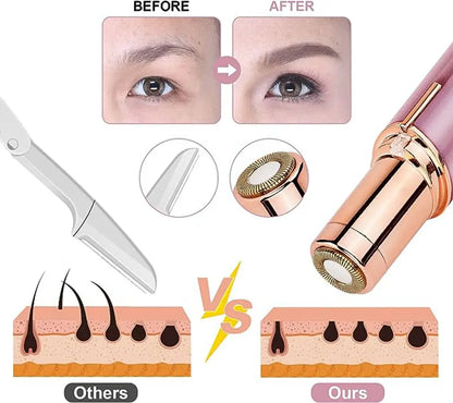 Women’s Facial Hair Remover — Painless Rechargeable Electric Shaver for Lip, Chin & Arms