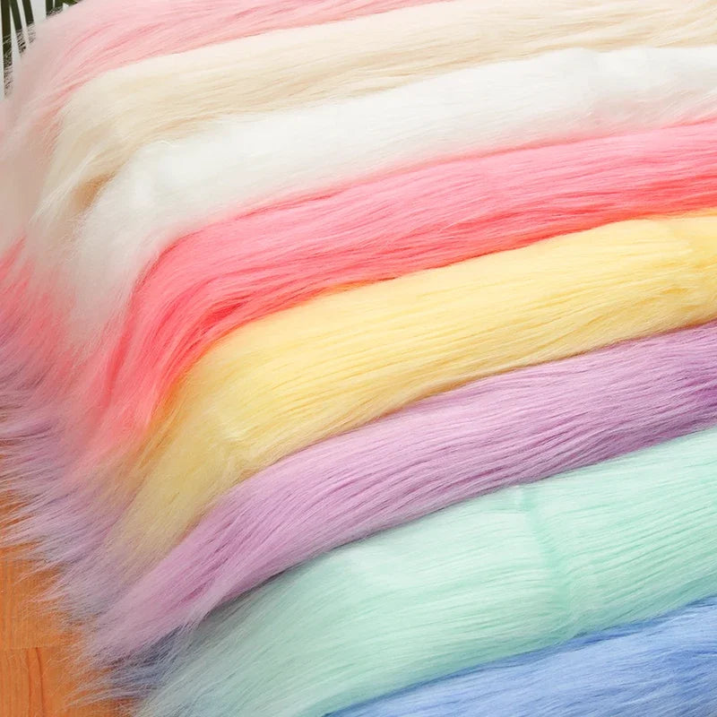 25x45cm Long Hair Faux Fur Fabric — DIY Animal Suit, Doll Hair, Beard Craft Material for Patchwork, Garment Sewing Accessories