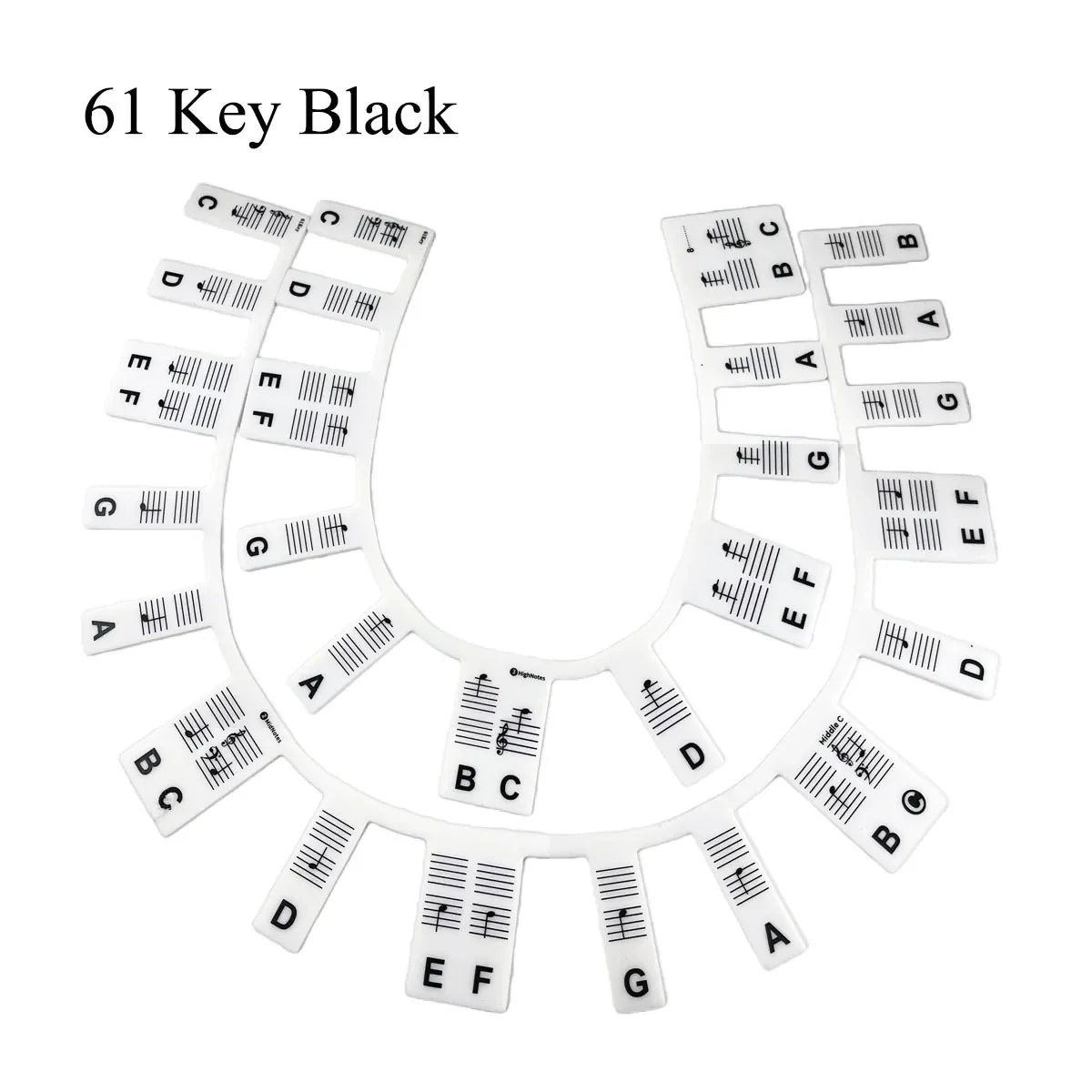 Miwayer Piano Keyboard Stickers - Removable 61/88 Key Note Labels Guide for Beginner Piano Learning