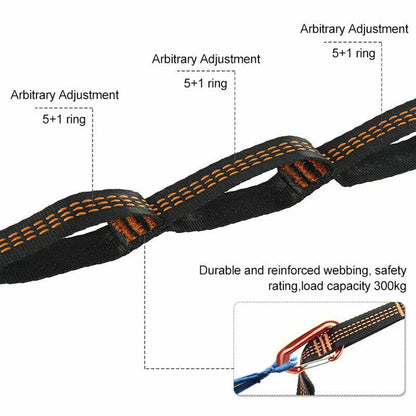 Secure Your Hammock with 2/4Pcs Special Reinforced Polyester Straps: High Load-Bearing Barbed Design for Outdoor Camping