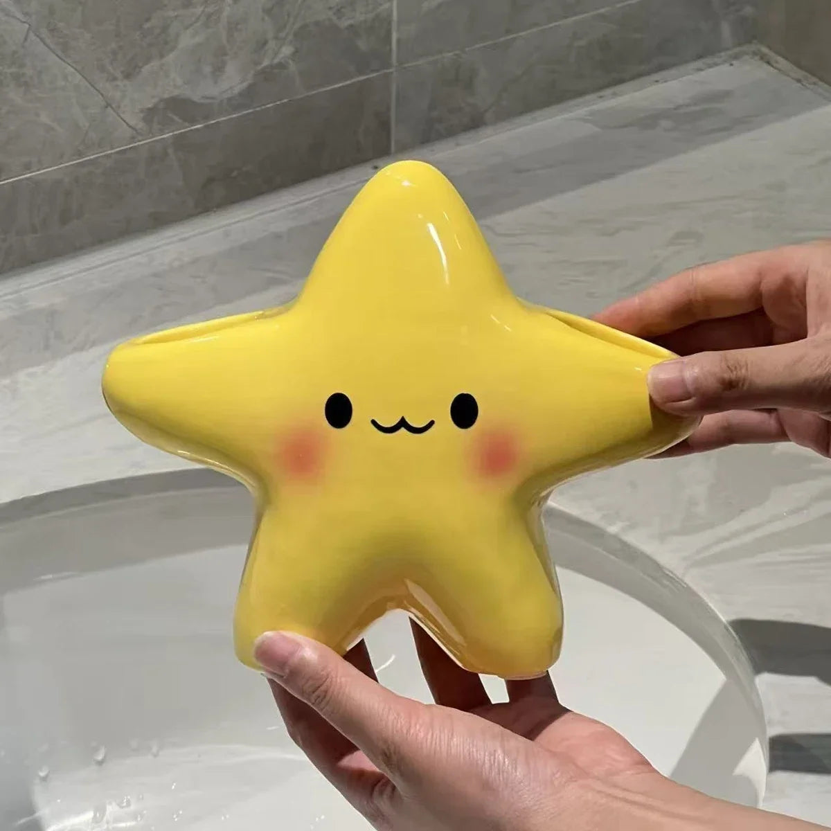Star-Shaped Toothbrush Holder - Cute Freestanding Bathroom Organizer for Toothbrush & Toothpaste