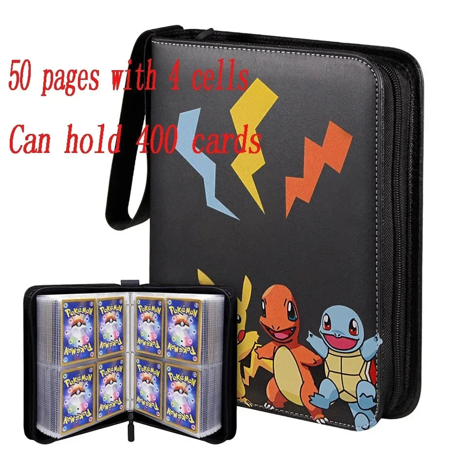 2025 Pokémon Card Album – 400pcs & 900pcs PU Zipper Collection Book for Cards, Photo Storage, Kids’ Toys & Gifts