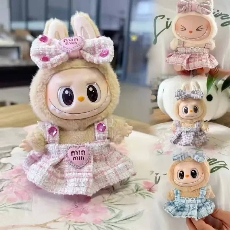 17cm Mini Plush Doll Clothes – Korea Kpop Exo Labubu Idol Suit Outfit Accessories, Doll Clothing Gift (Clothes Only)