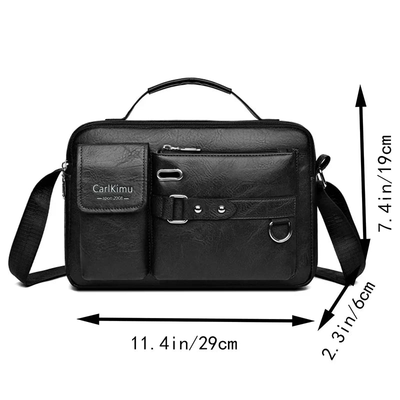 Men’s Retro Waterproof Messenger Bag – Large Capacity Laptop Briefcase for Office, Travel & School Use