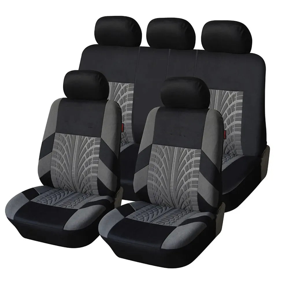 Universal Full Set Car Seat Covers – Front Split & Rear Bench Cloth Protectors for SUV, Sedan & Van Automotive Interior Protection Accessories