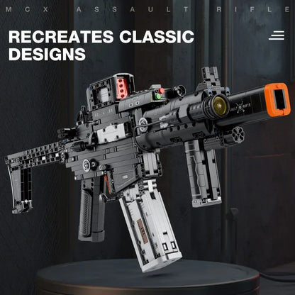 1589PCS MCX Tactical Rifle Building Block Set – Detachable Magazine Gun Model Toy for Kids & Holiday Gifts