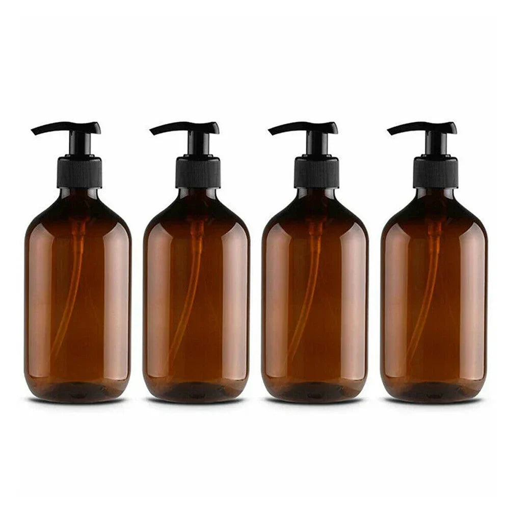 4pcs 500ml Soap Dispenser Pump Bottles – Thickened Refillable Shampoo, Lotion, and Soap Containers for Bathroom