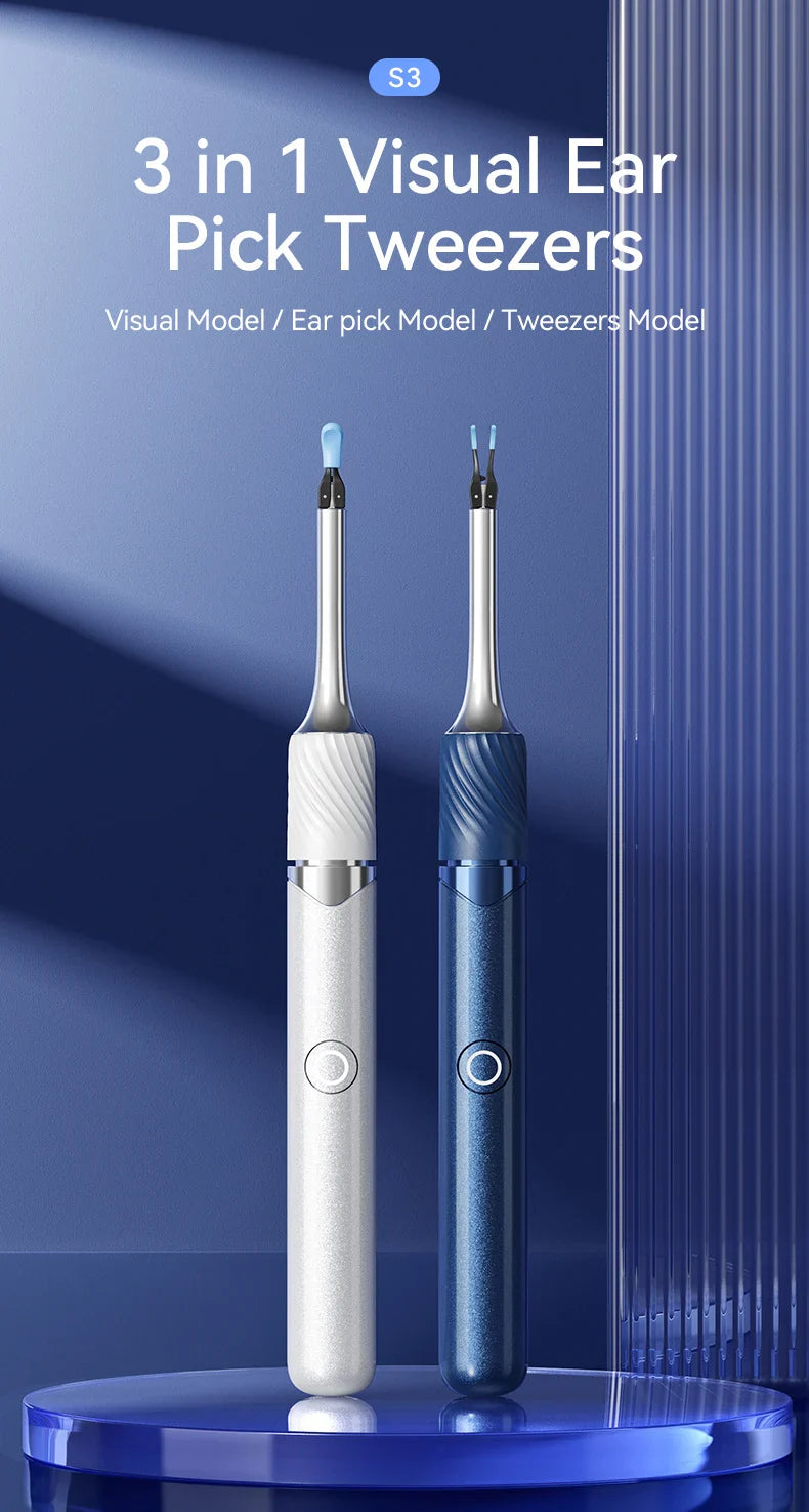 Visual Ear Cleaner with Camera – Ear Wax Removal Tool with 12MP, Ear Pick, Tweezers & 6 Ear Spoons for Ear Care