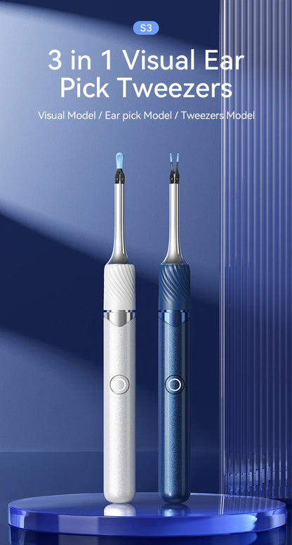 Visual Ear Cleaner with Camera – 12MP Ear Wax Removal Tool with Ear Pick, Tweezers & 6 Ear Spoons for Ear Care