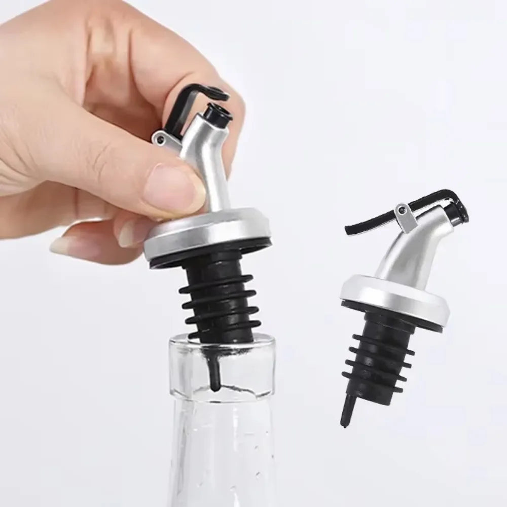 Leak-Proof Oil Bottle Pourer - Food Grade Stopper Spout Dispenser for Oil, Wine, Liquor & Sauce Bottles