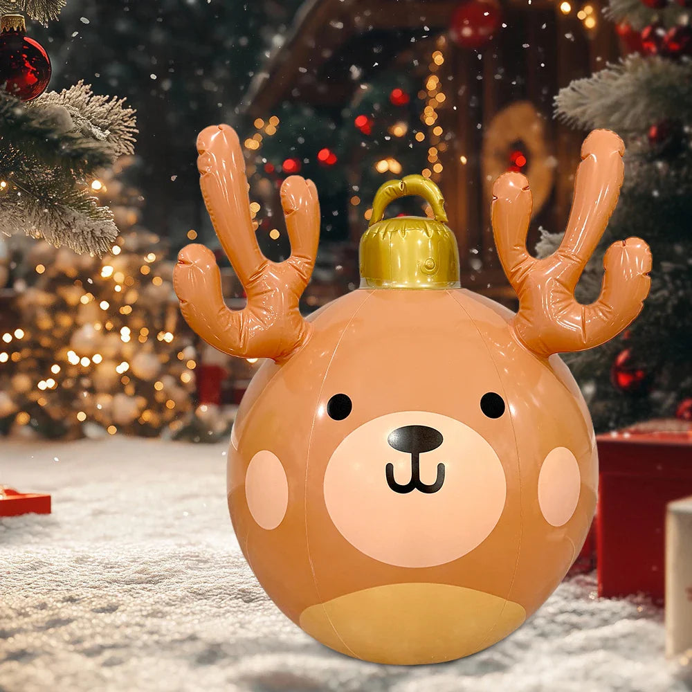 Inflatable Antler Christmas Ball – Giant PVC Ornament for Xmas Tree Decoration and Holiday Gifts