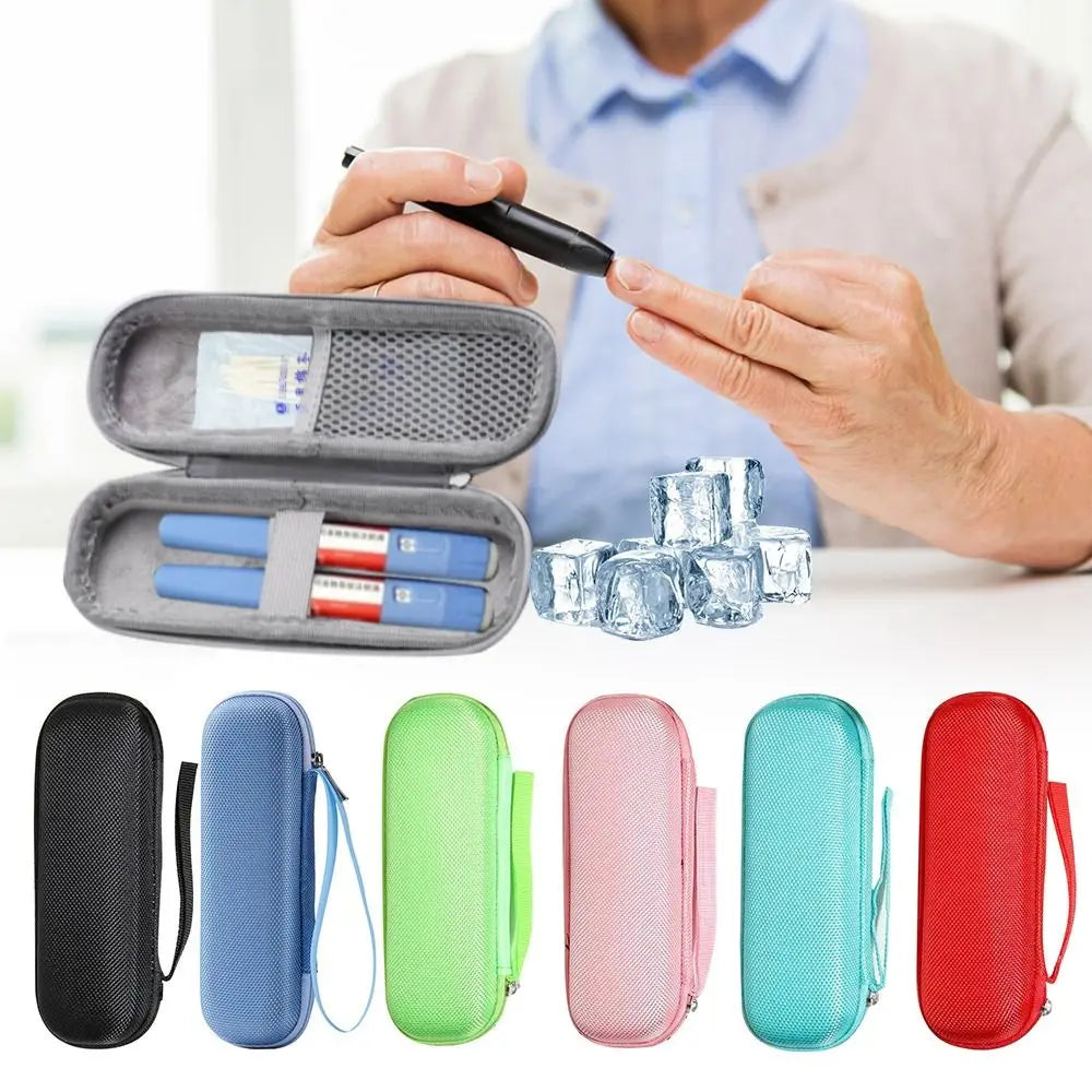Portable Solid Color Insulin Cooling Bag – Glaciated Cold Storage Medicine Travel Pocket, Cooler Pen Bag Pack
