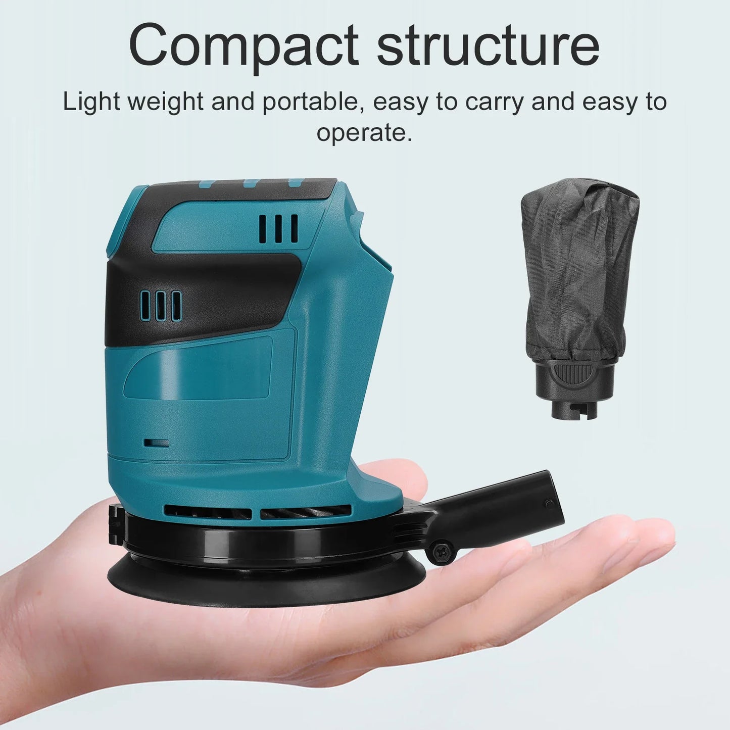125mm 90W Brushless Cordless Orbital Sander - Electric Polisher for Wood, Metal Grinding & Polishing