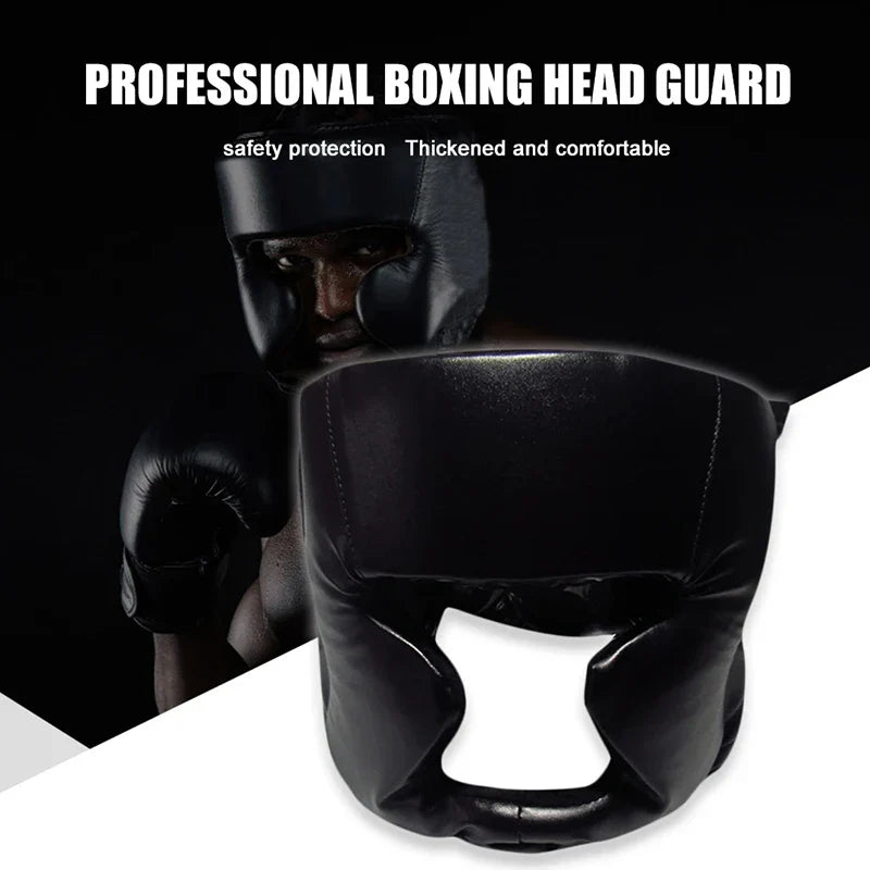 Full-Covered Boxing Helmet - Thickened Head Protector for Men & Women - Karate, Muay Thai, Taekwondo Training Head Guard