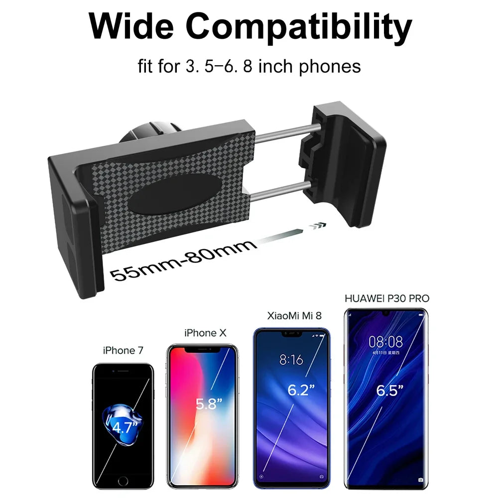 Dual Car Phone Holder – Bendable Memory Neck, 360° Rotatable Adjustable Dash Mount for Cell Phones