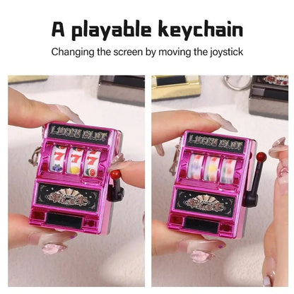 Mini Slot Machine Keychain – Creative Arcade Lucky Jackpot Toy for Fun & Stress Relief