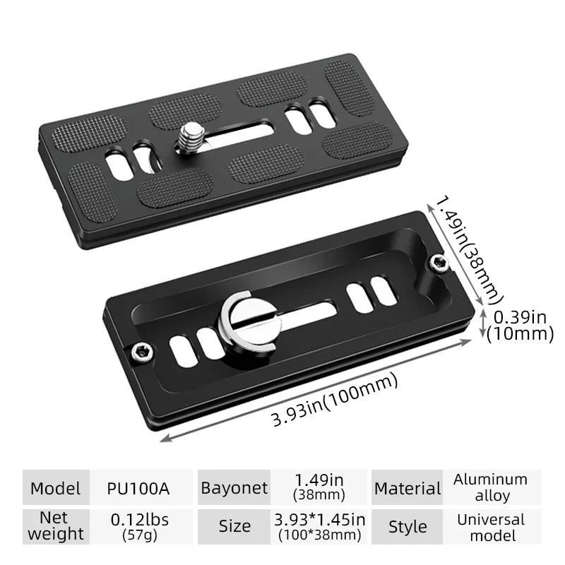 BEXIN Universal Aluminum Alloy Quick Release Plate – 1/4" Screw Tripod Mount Adapter for Arca Swiss & Benro Ball Head Cameras
