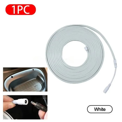 5M Flexible LED Ambient Light Strip – DC12V Silicone Interior Car Decorative Lamp for Tesla Model 3/Y/S Trunk & Frunk DIY Lighting