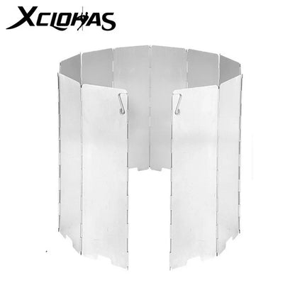 Aluminum Alloy Gas Stove Wind Shield – Windproof Screen for Outdoor Camping & Picnic (8-16 Plates)