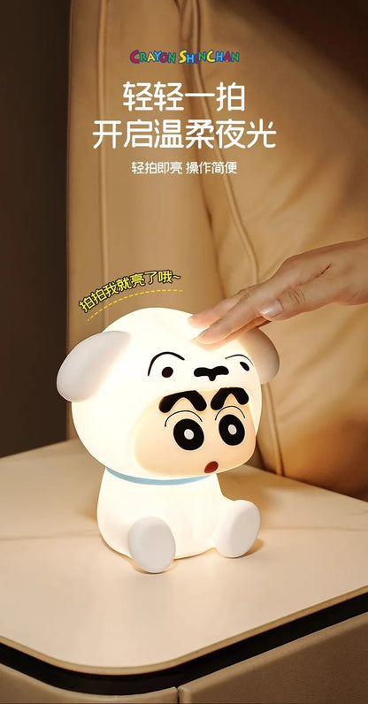 Crayon Shin-Chan Night Light – Soft Eye-Protecting LED Bedside Lamp USB Rechargeable Anime Gift