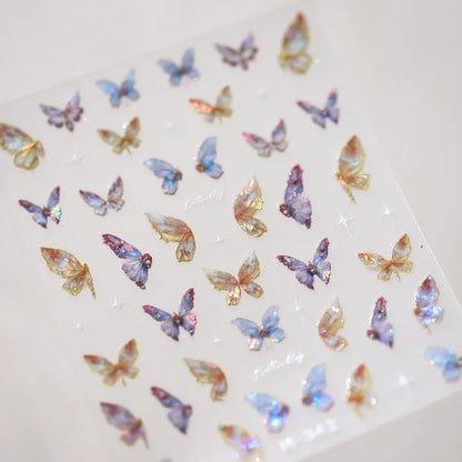 5D Glitter Butterfly Nail Sticker – Kawaii Aurora Nail Art Decal for DIY Manicure & Nail Decorations