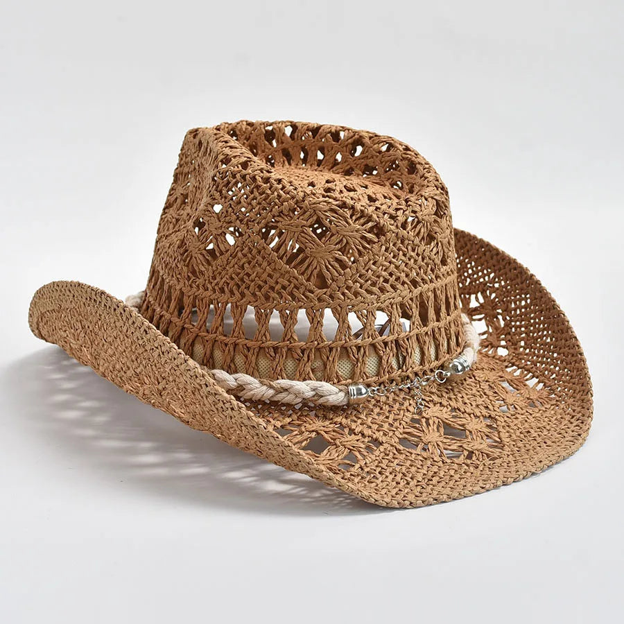 Summer Hand-Woven Straw Hat for Women – Shell-Decor Beach Sun Hat, Holiday Panama Feminino