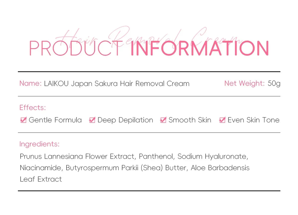 LAIKOU Hair Removal Cream 50g – Painless Epilator for Intimate Areas, Hair Growth Inhibitor, Body Care for Men & Women
