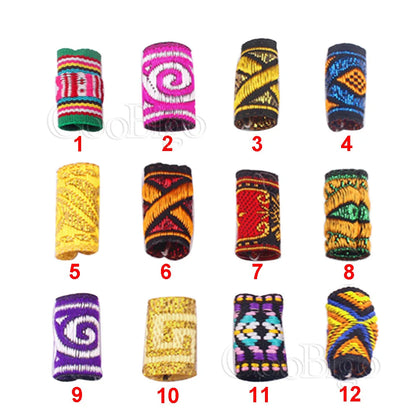 Braid Hair Rings & Tubes — Hip-Hop Dreadlock Beads, Embroidery Fabric Clips, Cuffs & Hair Decor DIY Craft Supplies by CooBigo